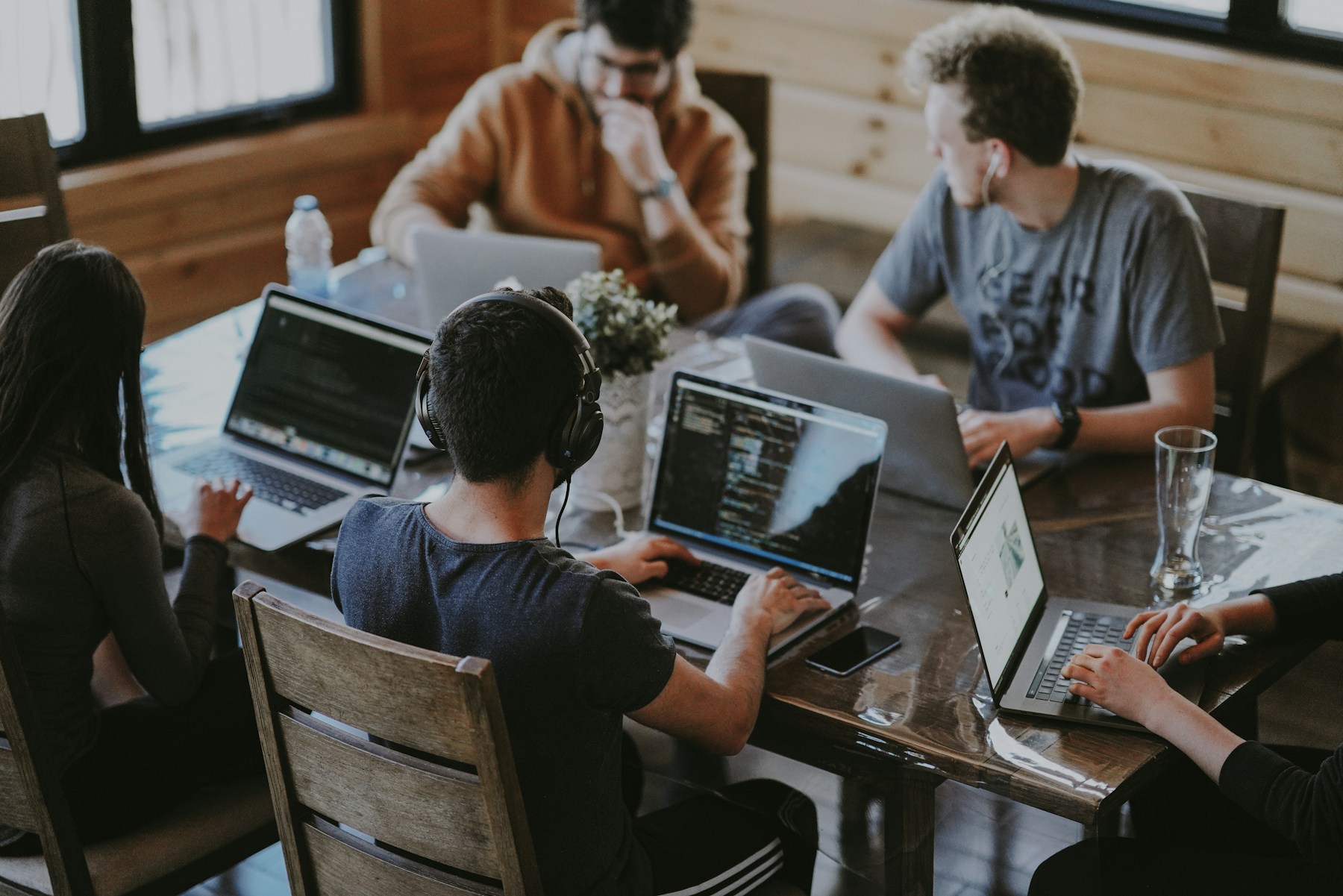 Business strategy meeting in modern office