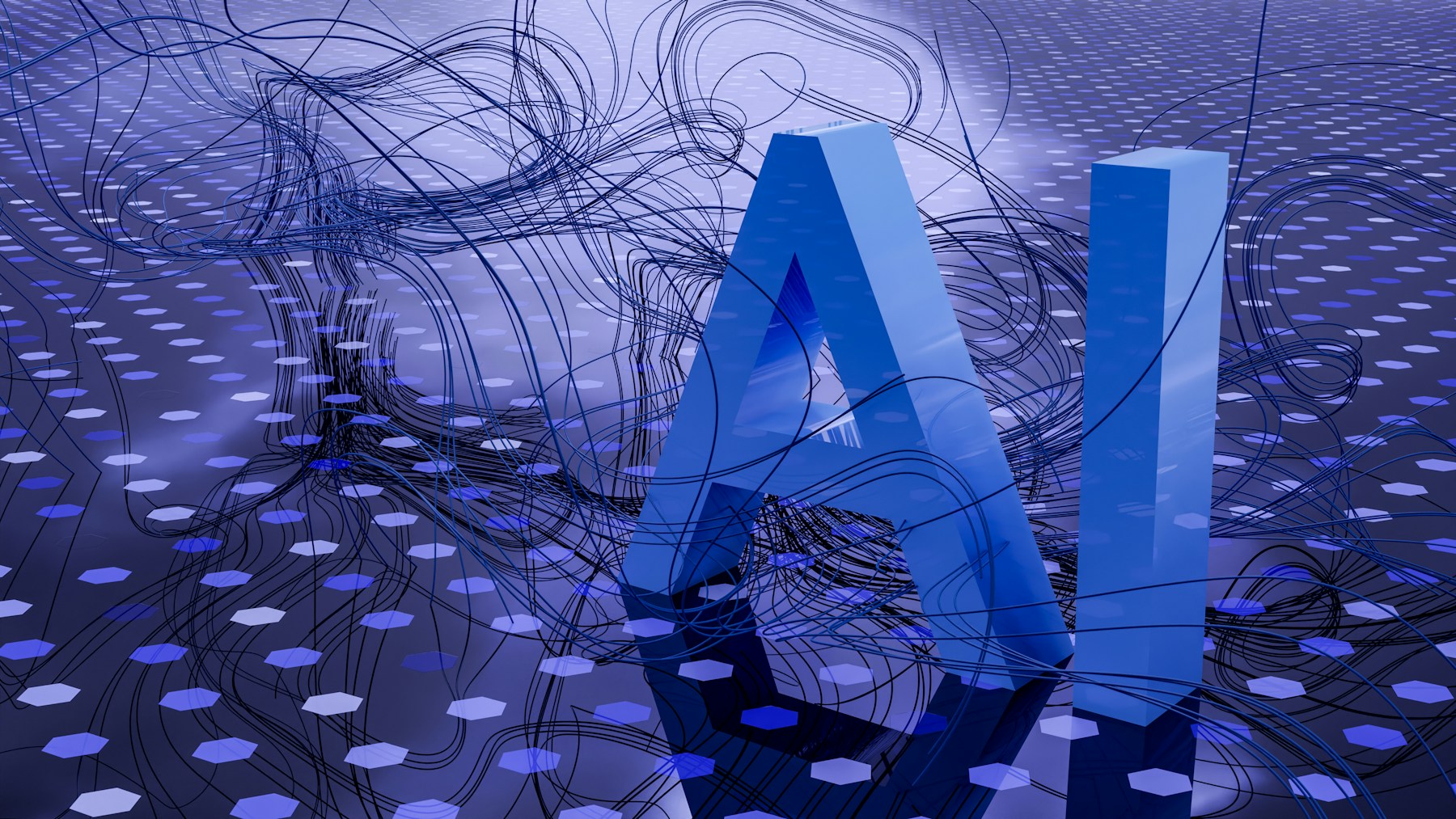 Artificial intelligence digital network illustration